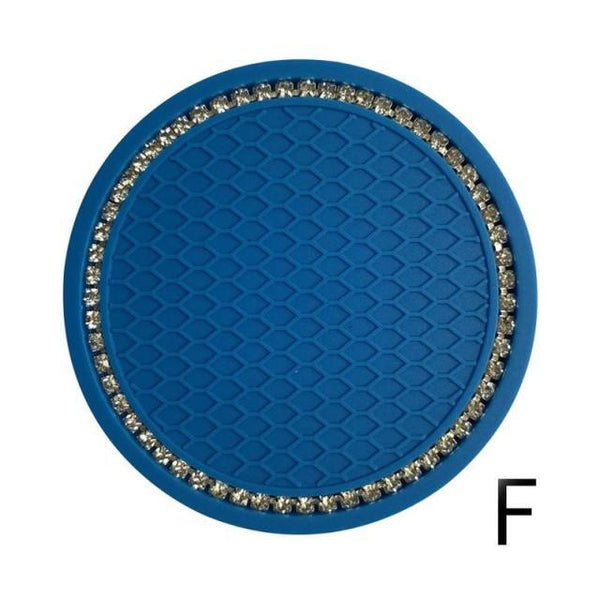 1PCS Universal 7cm Car Style Coasters Pad Pink Cup Holder Mat Rhinestone Waterproof Anti Slip Vehicle Bling Car Coasters Pink PVC Travel Auto Cup Holder Insert Coaster Anti Slip Crystal Vehicle Interior Accessories Cup Mats For Women Girl