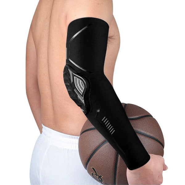 1Piece Sports Elbow Support Pads Breathable Arm Compression Shield Shape Crash Proof Elbow Pads Arm Sleeve Compression Sleeve For Outdoor Sports Running Basketball Football Volleyball Arm Cover