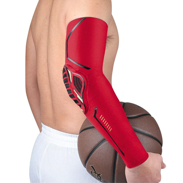 1Piece Sports Elbow Support Pads Breathable Arm Compression Shield Shape Crash Proof Elbow Pads Arm Sleeve Compression Sleeve For Outdoor Sports Running Basketball Football Volleyball Arm Cover