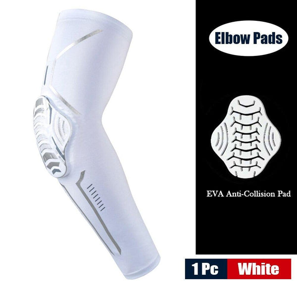 1Piece Sports Elbow Support Pads Breathable Arm Compression Shield Shape Crash Proof Elbow Pads Arm Sleeve Compression Sleeve For Outdoor Sports Running Basketball Football Volleyball Arm Cover