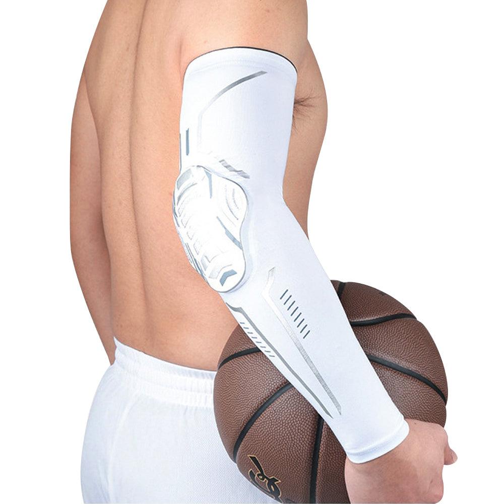 1Piece Sports Elbow Support Pads Breathable Arm Compression Shield Shape Crash Proof Elbow Pads Arm Sleeve Compression Sleeve For Outdoor Sports Running Basketball Football Volleyball Arm Cover