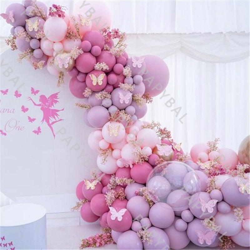 1Set Purple Pink Luxury Balloons For Birthday Wedding Party Decorations Baby Shower Decorations For Girl