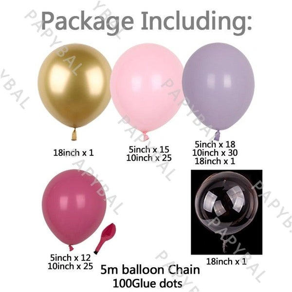 1Set Purple Pink Luxury Balloons For Birthday Wedding Party Decorations Baby Shower Decorations For Girl