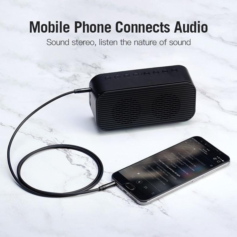 2.5mm to 3.5mm Aux Audio cable Jack For Car Smart Phone Speaker Headphone Moible Phone