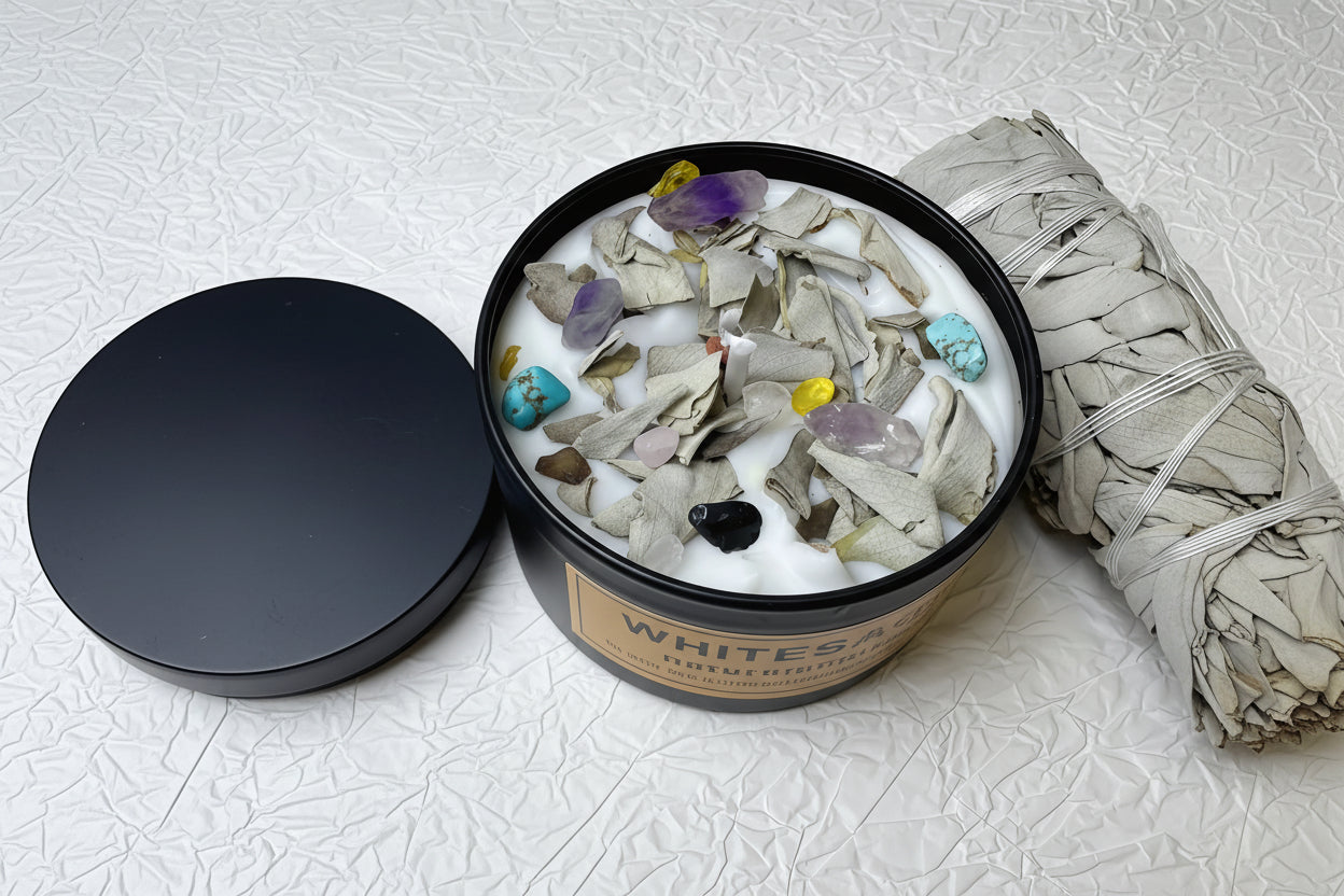 2 Pack Handmade Sage & Holy Wood Soy Wax Candles.