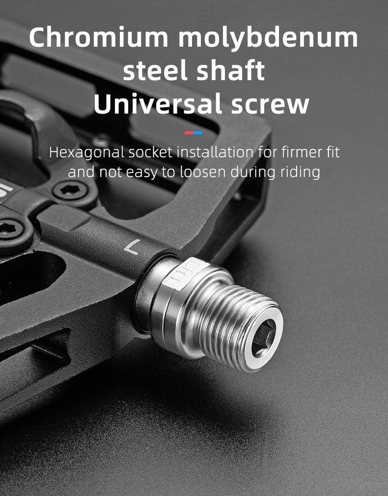 2 In 1 Bicycle Lock Pedal With Free Cleat For Road Bikes Aluminum Anti-Slip Sealed Bearing Lock Accessories Mountain Bike Pedals Bicycle Flat Platform Compatible With Mountain Bike Dual Function Sealed Clipless Aluminum 9/16