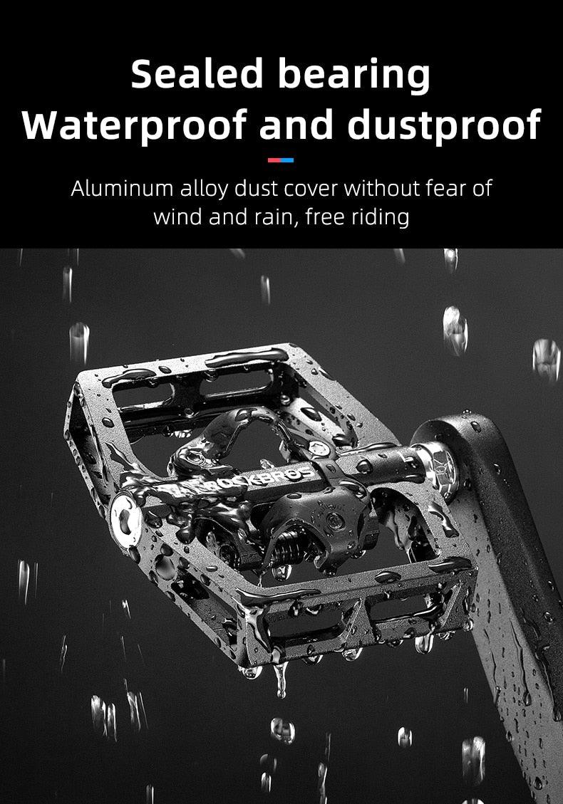 2 In 1 Bicycle Lock Pedal With Free Cleat For Road Bikes Aluminum Anti-Slip Sealed Bearing Lock Accessories Mountain Bike Pedals Bicycle Flat Platform Compatible With Mountain Bike Dual Function Sealed Clipless Aluminum 9/16