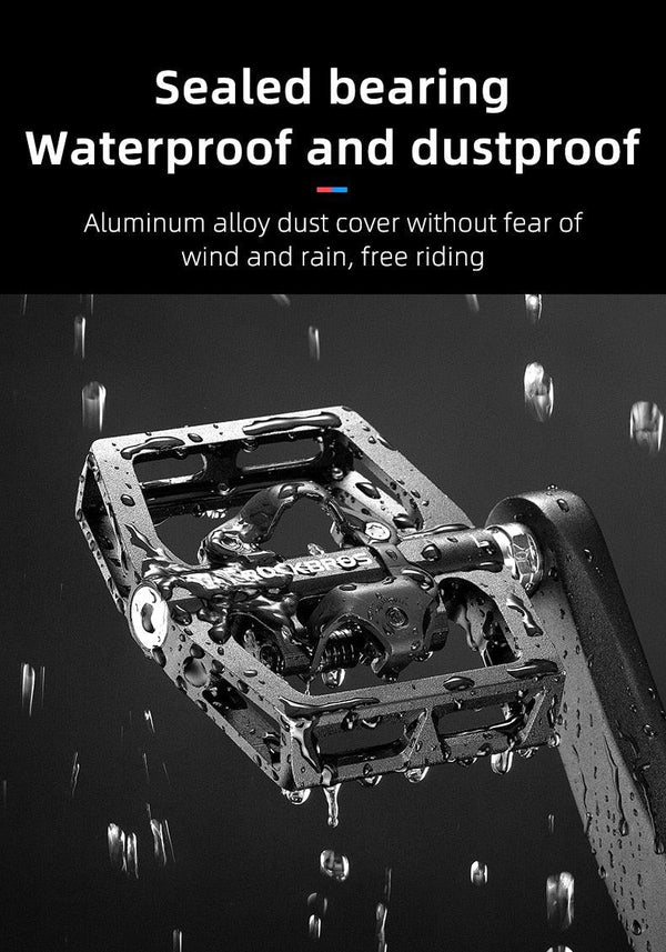 2 In 1 Bicycle Lock Pedal With Free Cleat For Road Bikes Aluminum Anti-Slip Sealed Bearing Lock Accessories Mountain Bike Pedals Bicycle Flat Platform Compatible With Mountain Bike Dual Function Sealed Clipless Aluminum 9/16