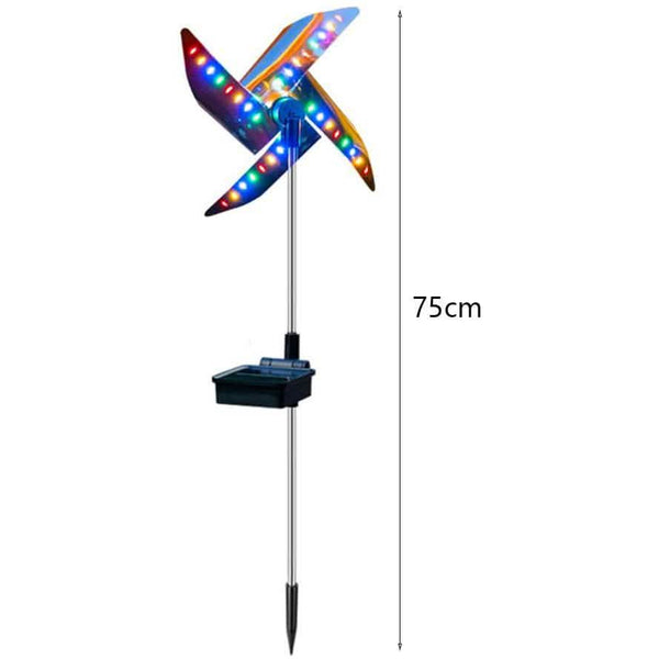 2-Pack: 32LED Outdoor Solar Ground Light Garden Lawn Waterproof Windmill Lamp