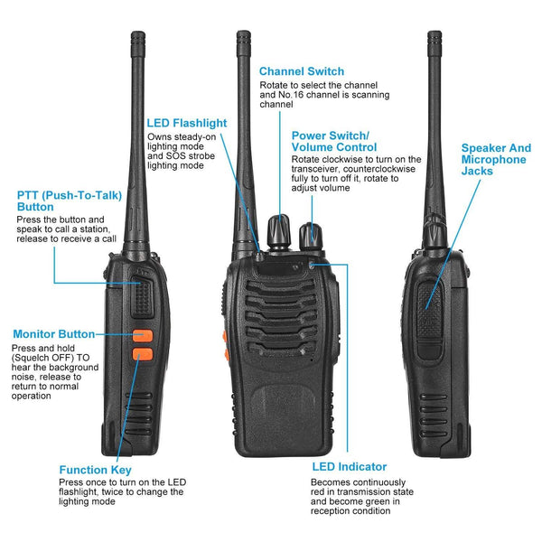 2-Pack: Baofeng BF-888S Walkie Talkies Two Way Radio
