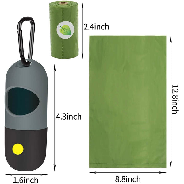 2-Pack: Dog Poop Bag Dispenser with Built-in LED Flashlight