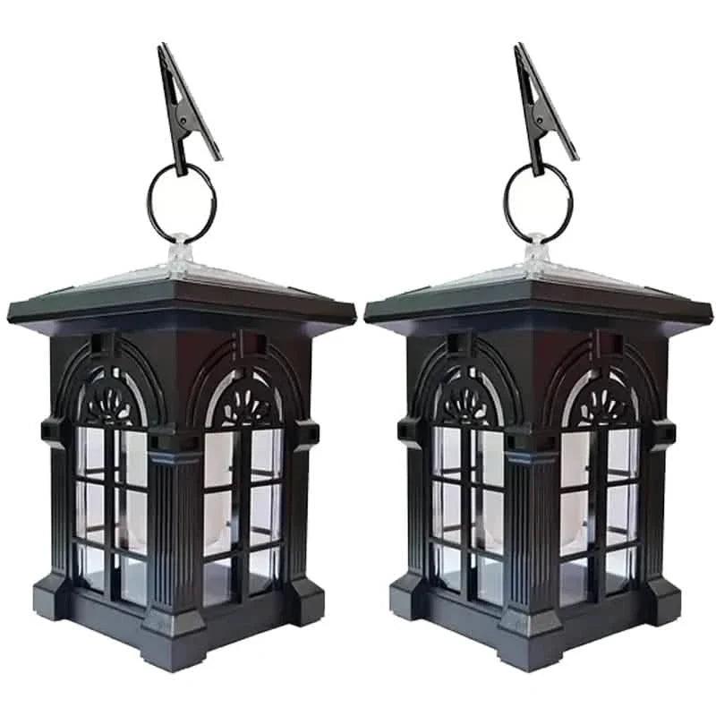 2-Pack: IP65 Waterproof Solar Outdoor Lights With Flickering Flame
