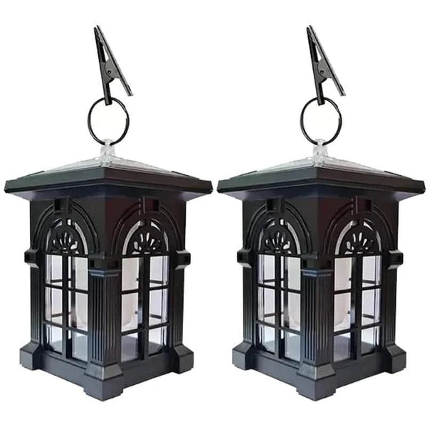 2-Pack: IP65 Waterproof Solar Outdoor Lights With Flickering Flame