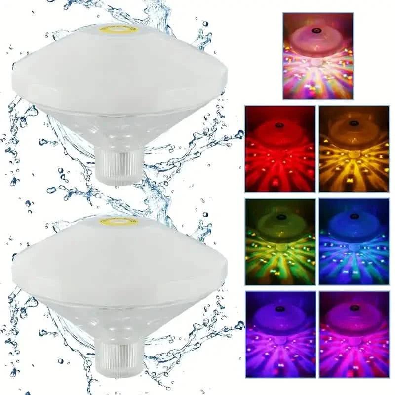 2-Pack: LED Color Changing Floating Pool Lights with 8 Modes Lighting