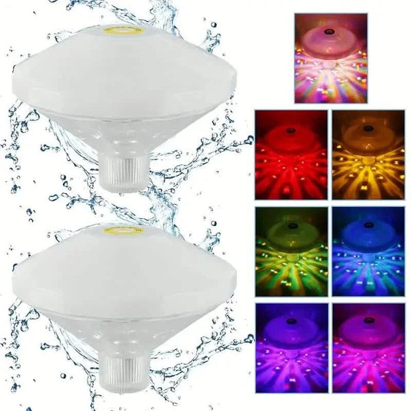2-Pack: LED Color Changing Floating Pool Lights with 8 Modes Lighting