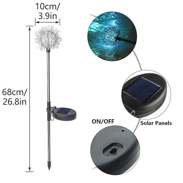 2-Pack: Outdoor Solar Dandelion Lawn Lights