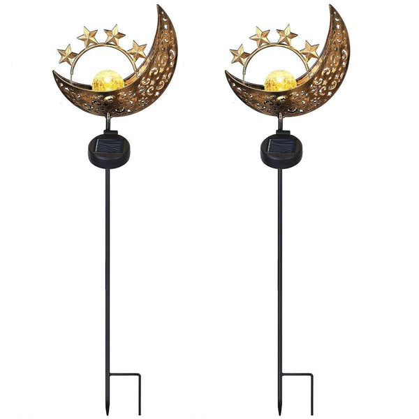 2-Pack: Solar Powered Glass Globe Stake Lamp