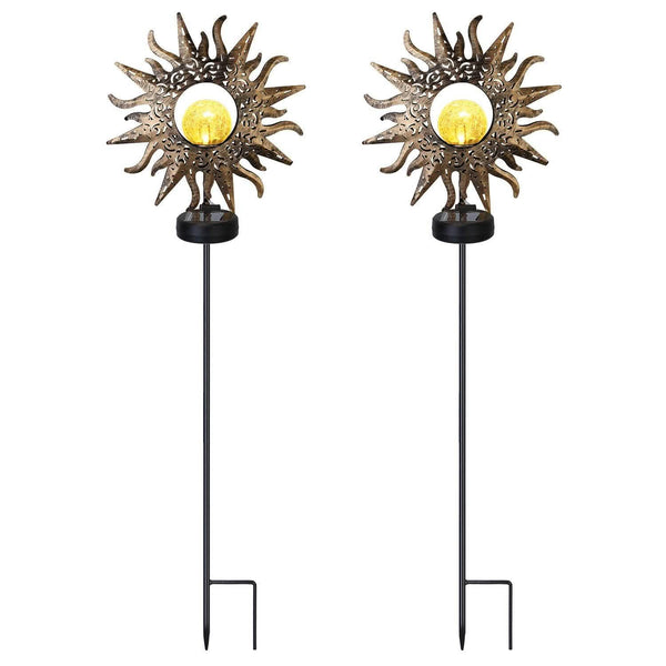 2-Pack: Solar Powered Glass Globe Stake Lamp