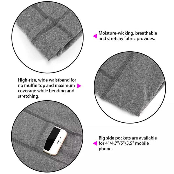 2-Pack: Women High Waist Workout Yoga Side Pocket Compression Cycling Shorts