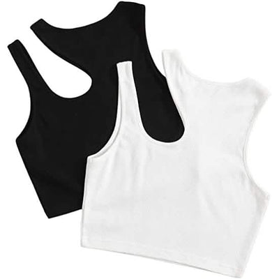2-Pack: Women's Cropped Knit Tank Top