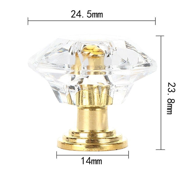 2 pcs Crystal Knobs Cupboard Drawer Pull Handle Door Knob Diamond Shape Cabinet Knob Home Furniture Accessories Dresser Knobs For Kitchen Furniture Kids Room Cabinet Knobs