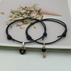 2 pcs Set Couple Trendy Bracelet For Friend Lock Key Design Black Color Rope Couple Bracelets For Women Men Attraction Matching Bracelet Gifts For Boyfriend Girlfriend Best Friend Eternal Love Charms Adjustable Jewelry