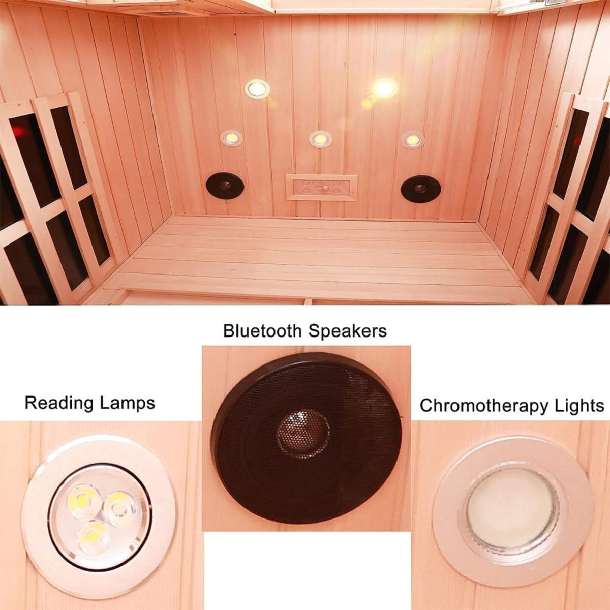 Orien Premium 2-Person Low EMF FAR-Infrared Heat Wood Home Personal Spa Sauna With Ceramic Heaters, 1760W (SAK25714)