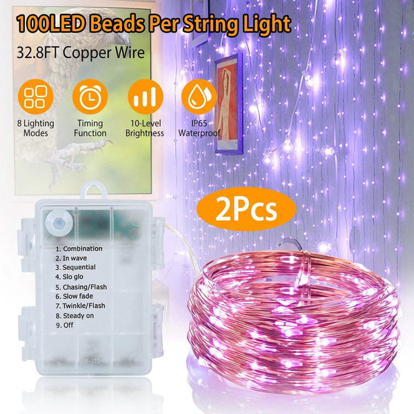 2-Piece: 100LED Beads String Lights