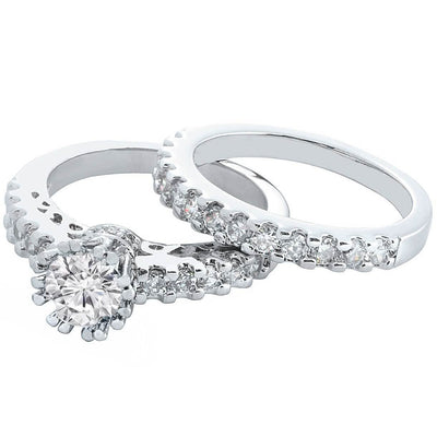 2-Piece: Crown Prong Ring Set