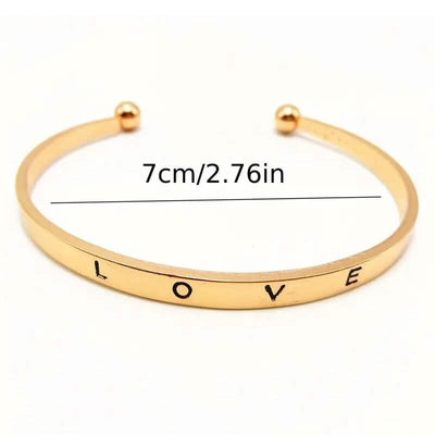2-Piece Set: Digital Alloy with Quartz Watch and Love Bracelet