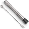 2-Piece Set: Hiware 10 Inch Stainless Steel Cocktail Muddler and Mixing Spoon Home Bar Tool Set