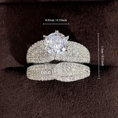 2-Piece Set: Sterling Silver Bridal Ring
