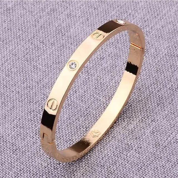 2-Piece: Women's Stainless Steel Zircon Inlay Bracelet