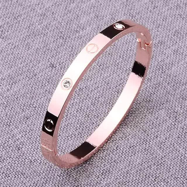 2-Piece: Women's Stainless Steel Zircon Inlay Bracelet