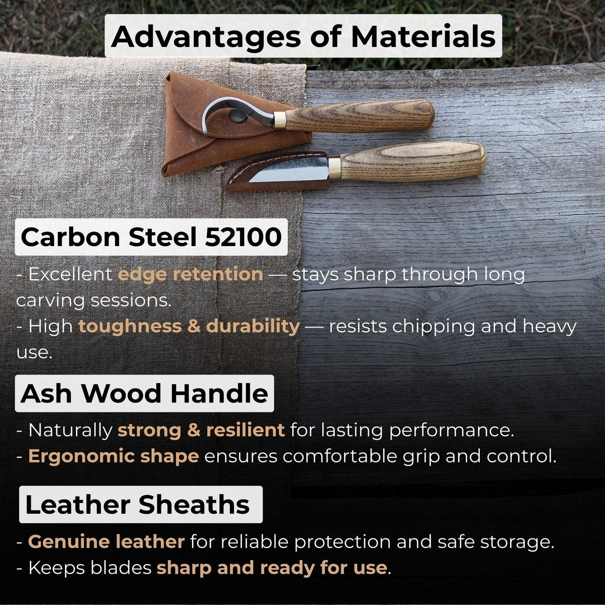 2-Piece Wood Carving Knife Set for Beginners