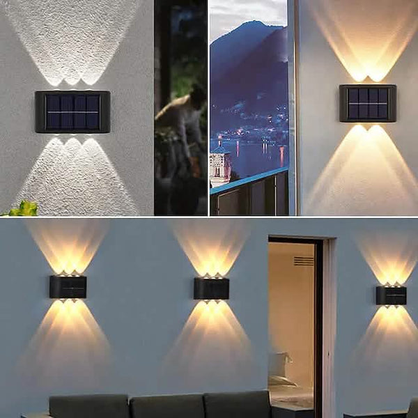 2-Pieces: Outdoor Wall Light Solar Waterproof LED Light
