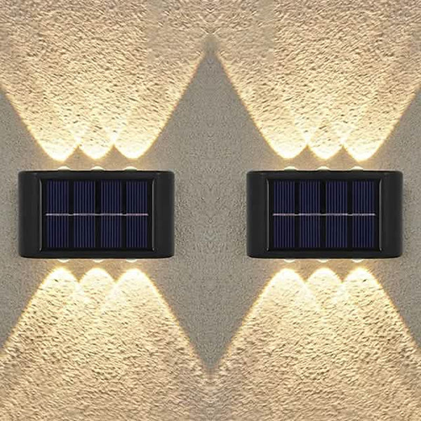 2-Pieces: Outdoor Wall Light Solar Waterproof LED Light
