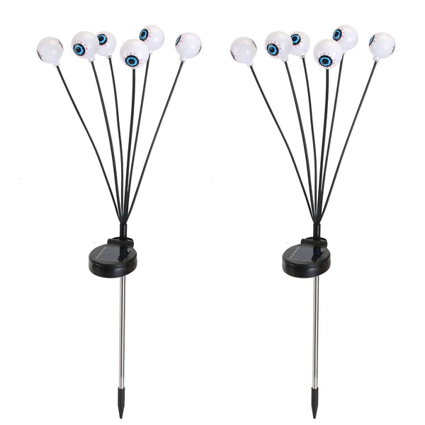 2-Pieces: Solar Scary Eyeball Lights Halloween Decoration Swaying Light