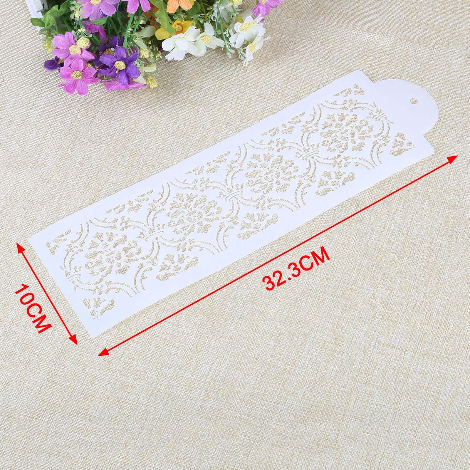 2 Style Cake Side Cupcake Cake Sugarcraft Decoration Cake Mould Plastic Baking Cake Decorating Tool 2 Pieces Cupcake Stencil Cake Side Decorating Templates Powdered Sugar Template Wedding Cake Decor Flower Molding