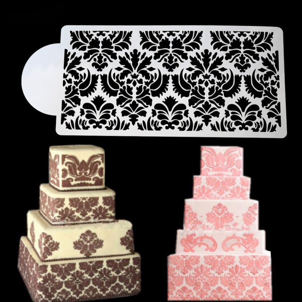 2 Style Cake Side Cupcake Cake Sugarcraft Decoration Cake Mould Plastic Baking Cake Decorating Tool 2 Pieces Cupcake Stencil Cake Side Decorating Templates Powdered Sugar Template Wedding Cake Decor Flower Molding