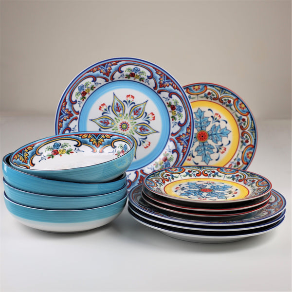 Zanzibar 12 Piece Stoneware Dinnerware Set, Service for 4