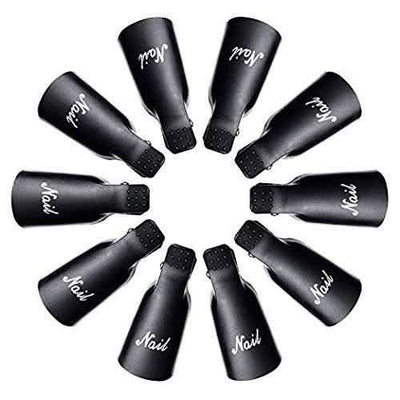 20-Piece Set: Plastic Acrylic Nail Art Soak Off Cap Clip UV Gel Polish Remover Wrap Tool