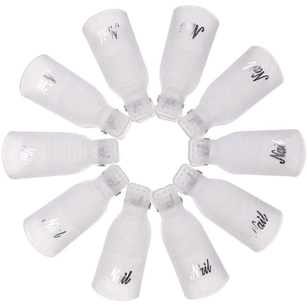 20-Piece Set: Plastic Acrylic Nail Art Soak Off Cap Clip UV Gel Polish Remover Wrap Tool