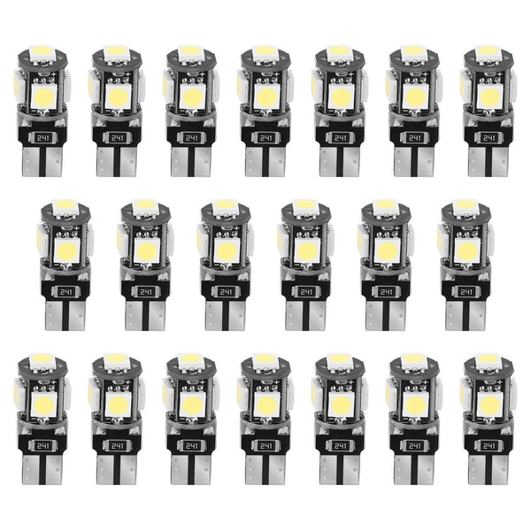 20-Piece: T10 SMD5050 LED Light Bulbs