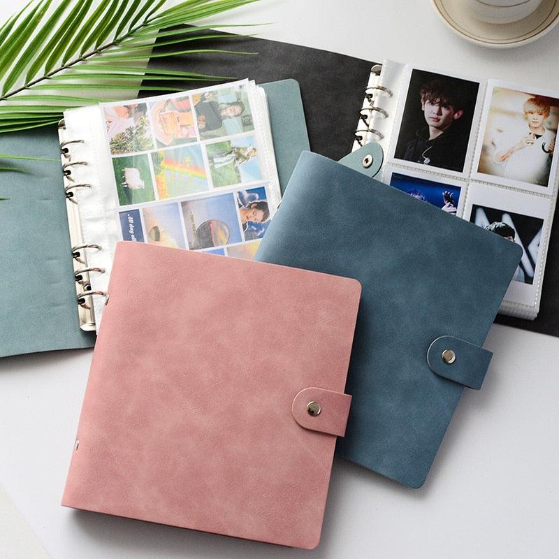 200 Pockets PVC Portable Photo Album PU Leather Album for Mini photo & Name Card 7s 8 25 50s Album for Photos Book Gifts For Friends And Coin Collectors