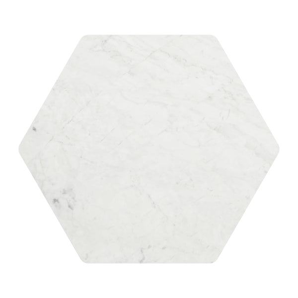 Bisel Side Table White & Walnut