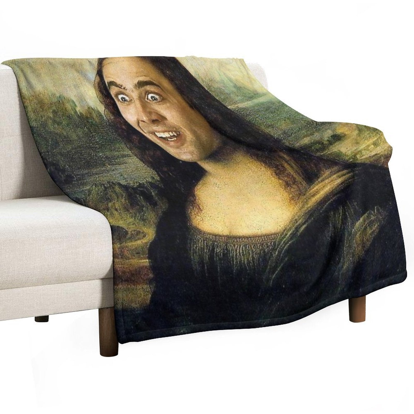 Nicolas Cage As The Mona Lisa All-season Throw Blanket