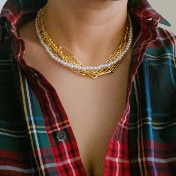 Multi Chain Pearl Necklace - Gifts for You 'n Me