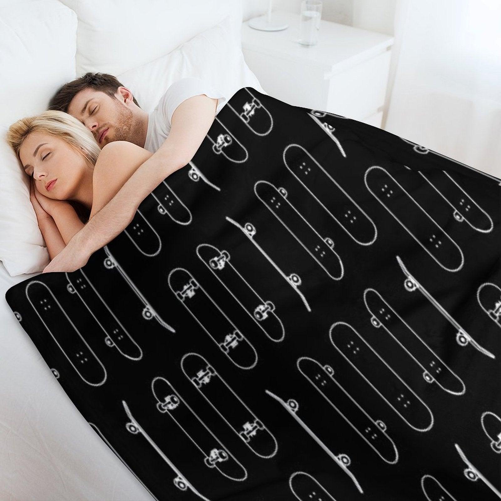 Skateboard Rows White Lines Throw Blanket