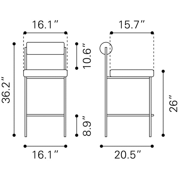 Livorno Counter Stool (Set of 2) Ivory